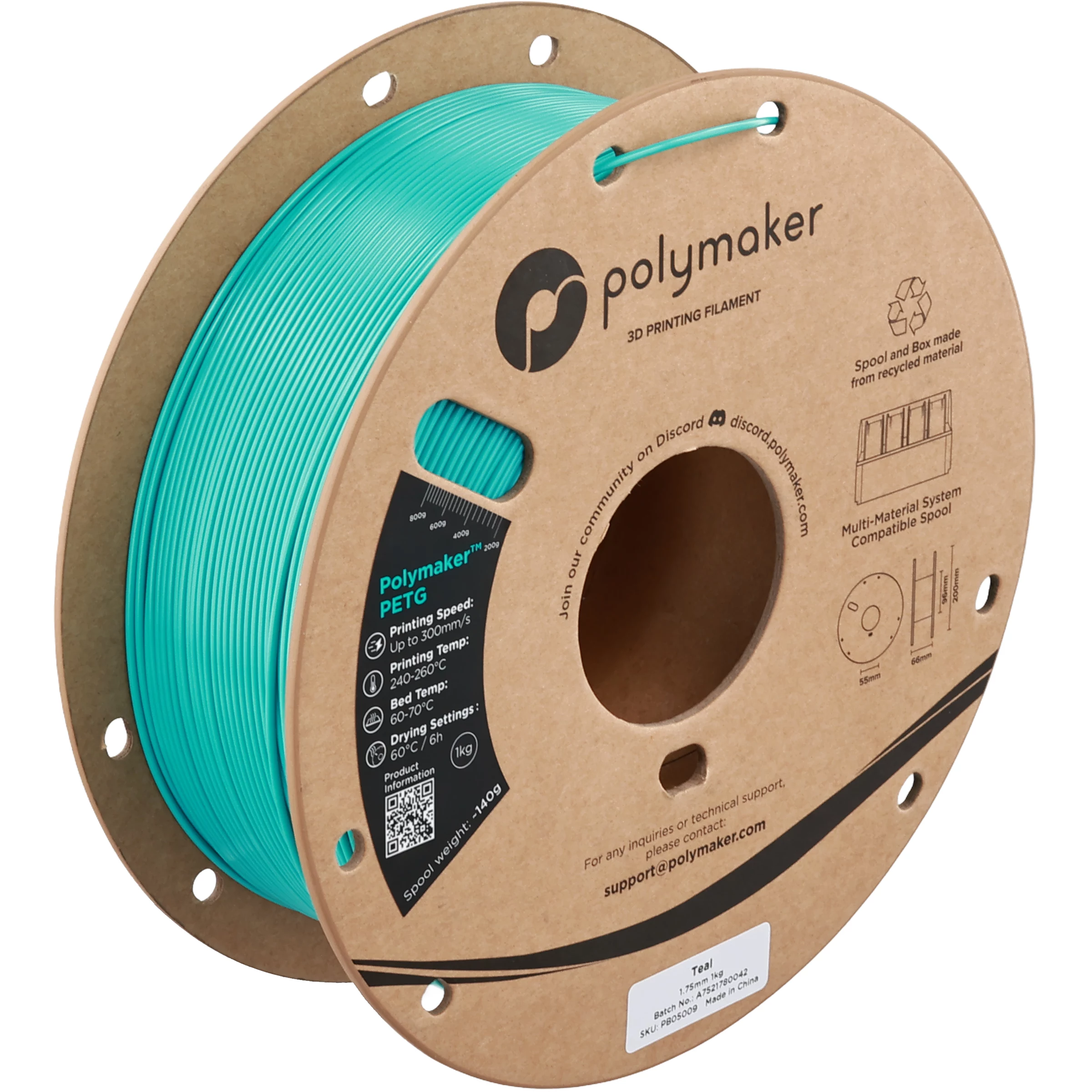 POLMASK PETG 1.75mm Teal 1kg