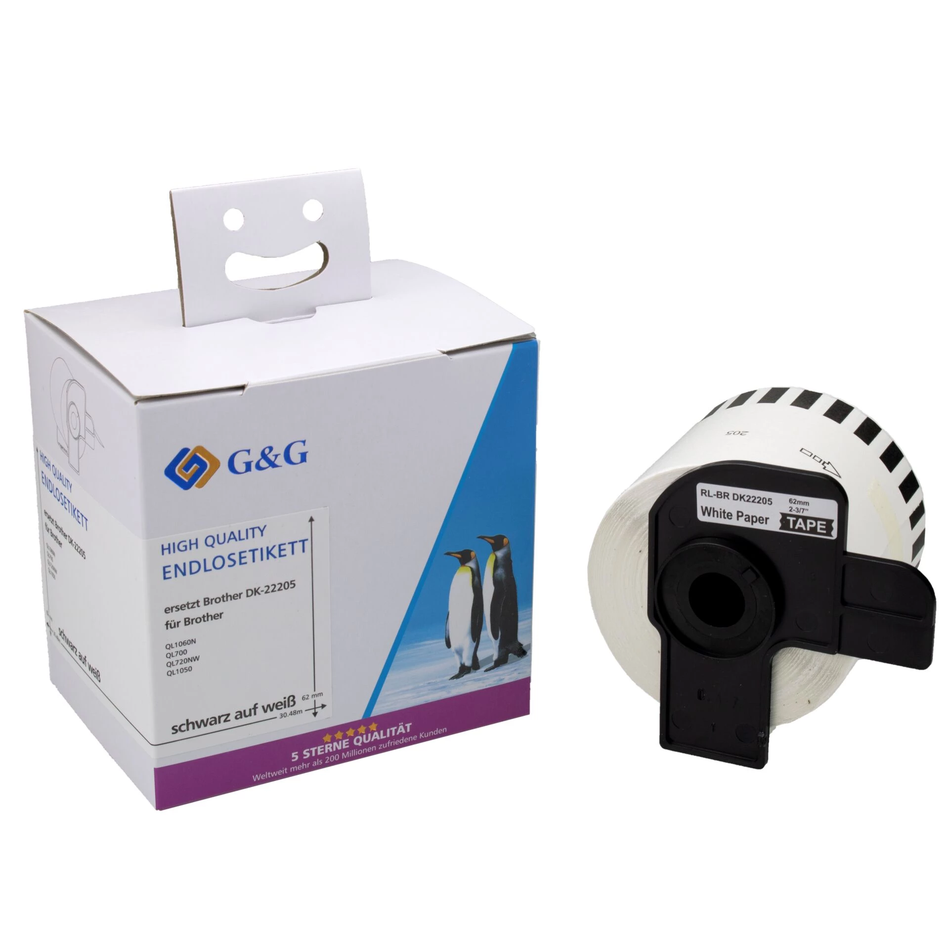 G&G Continuous Label Roll 62mm x