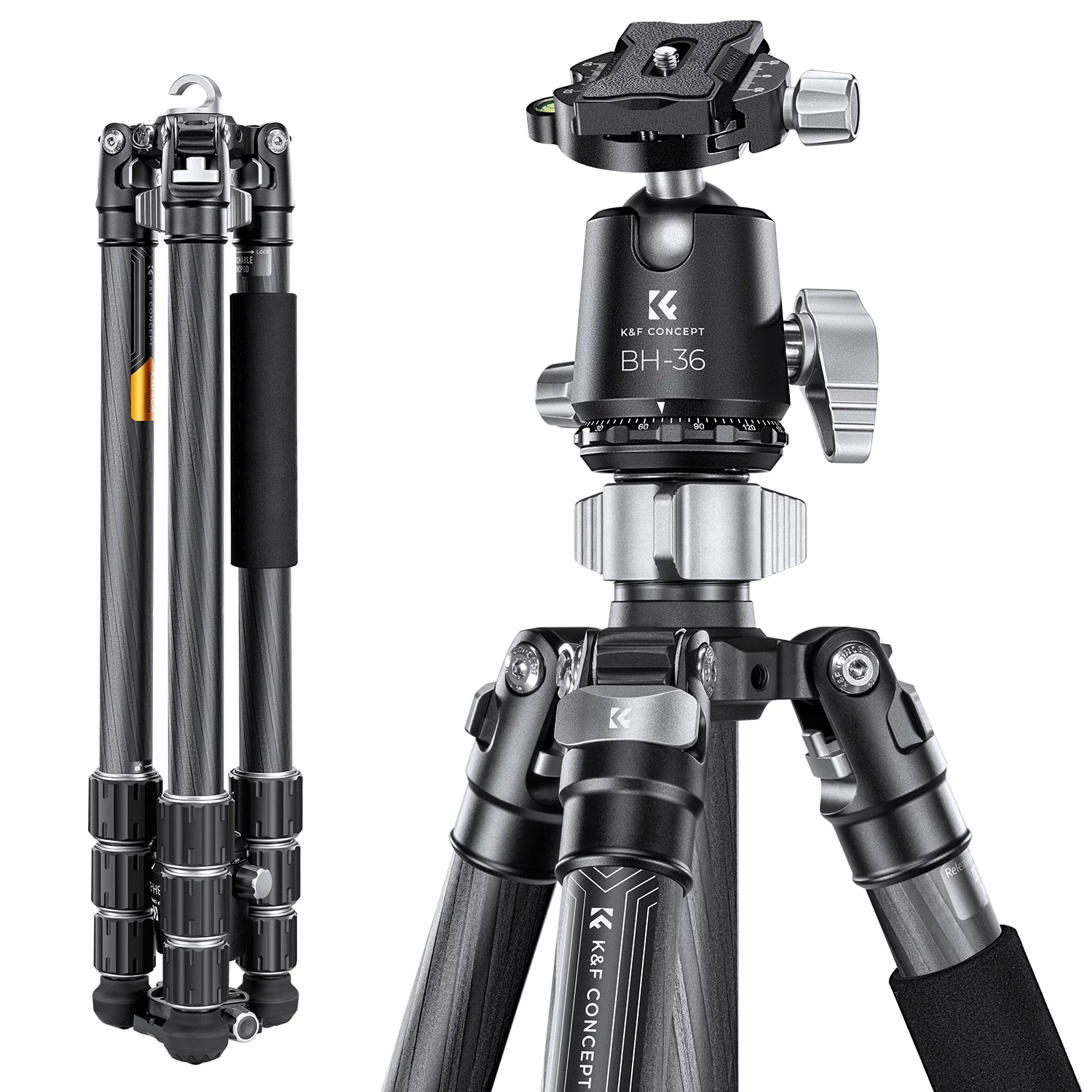 K&F Concept X284C4 oglekļa šķiedras statīvs