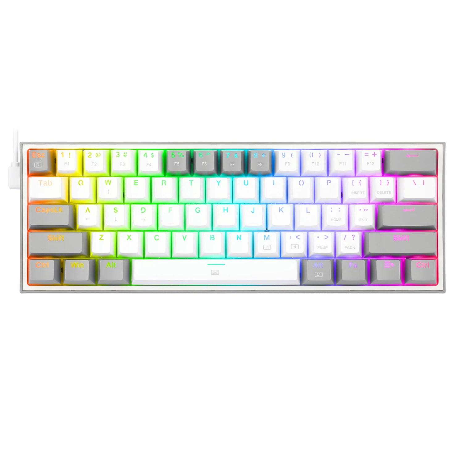 Redragon K617 Fizz RGB White/Grey 60%