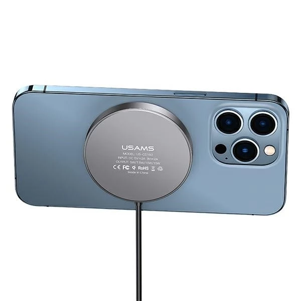 USAMS Magnetic Wireless Charger 15W Aluminium