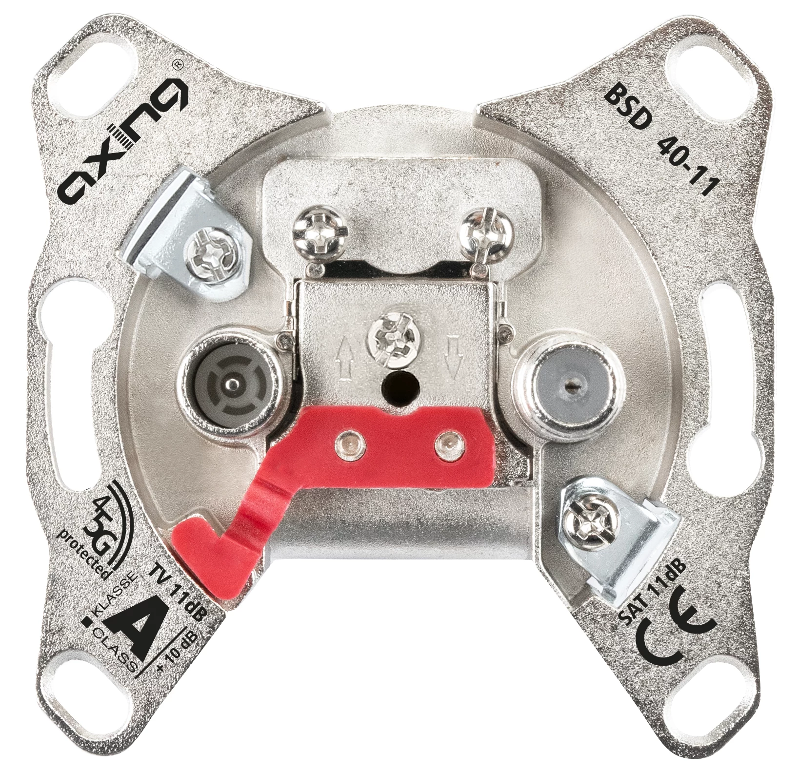 AXING BSD04011 BK/SAT caurlaides kontaktligzda 11dB