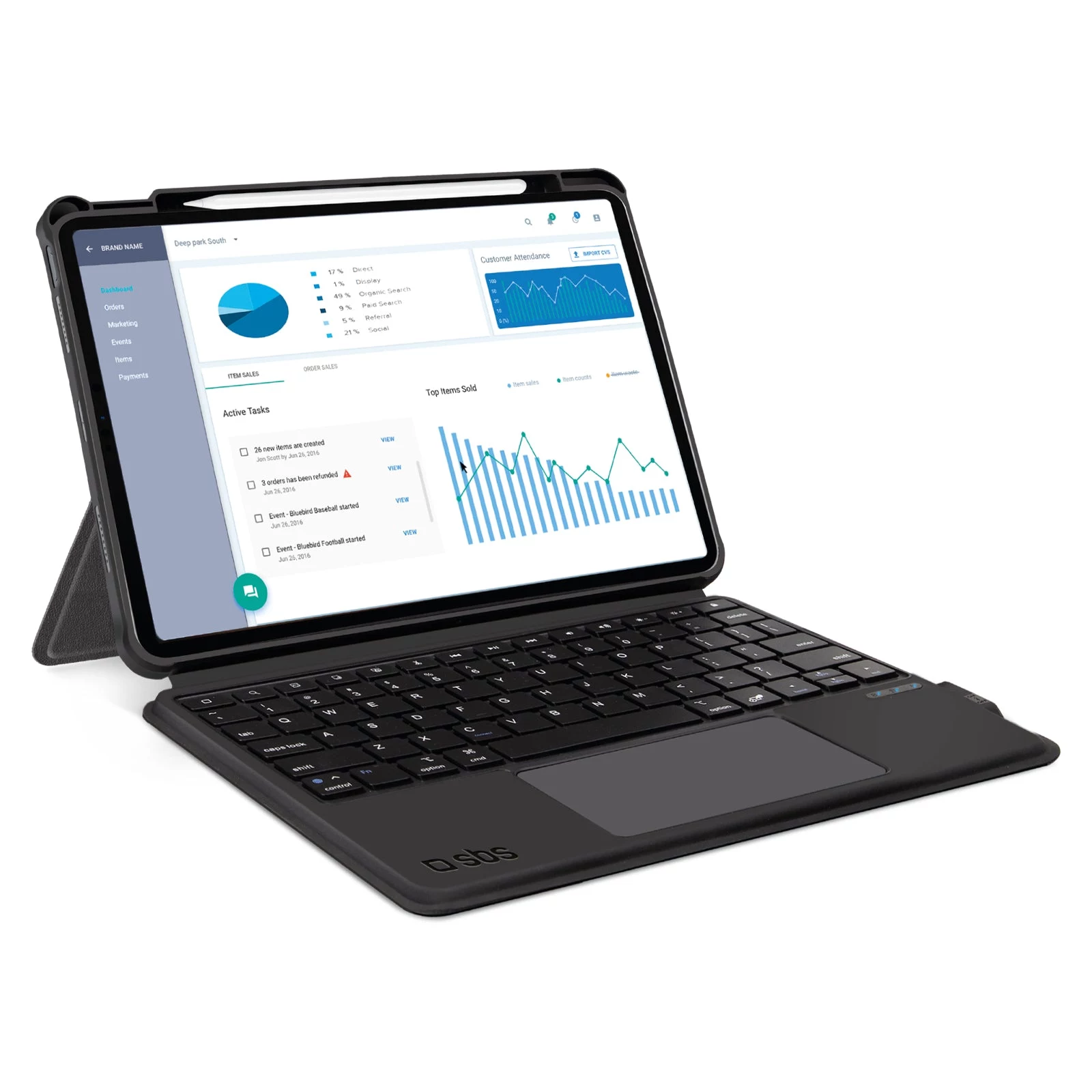 SBS Bezvadu tastatūra ar vāciņu iPad