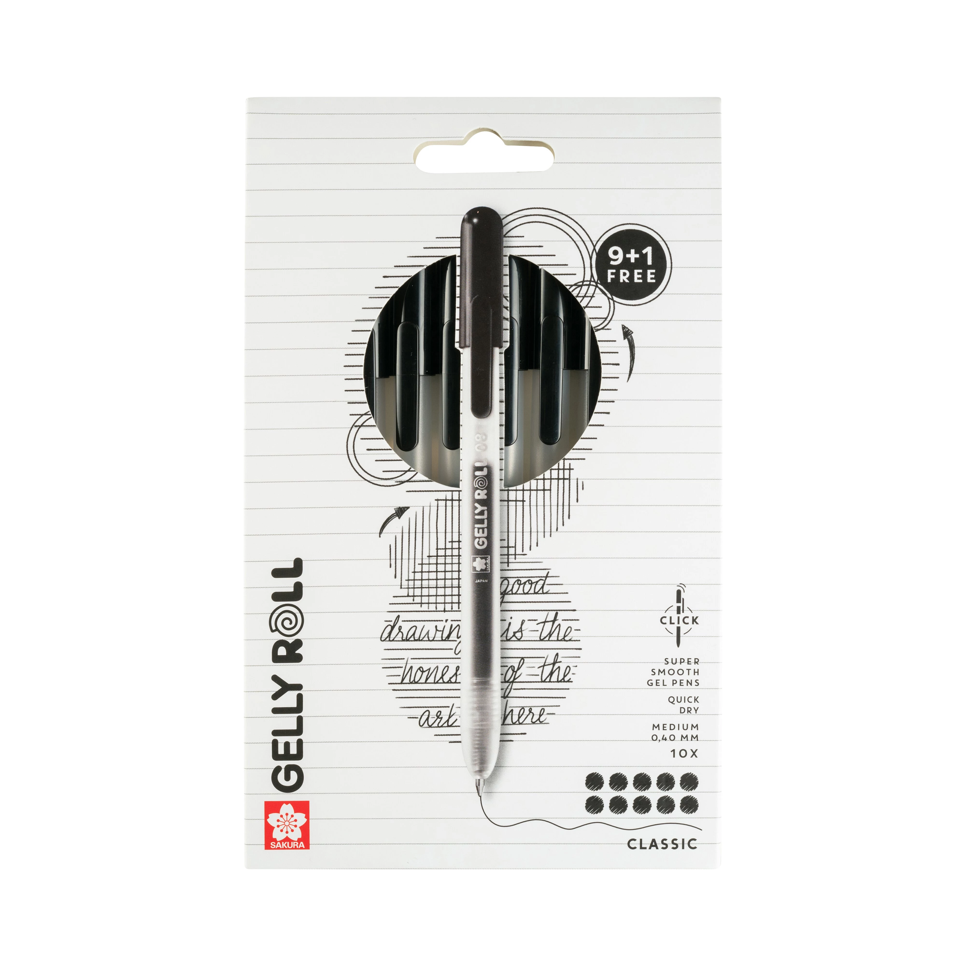 Sakura 9+1 Free Gelly Roll Retractable