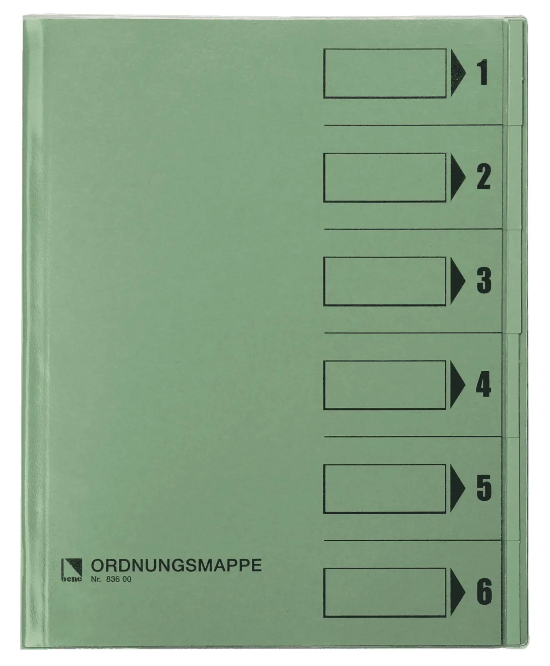 Bene Organizer Folder 6 Compartments Green