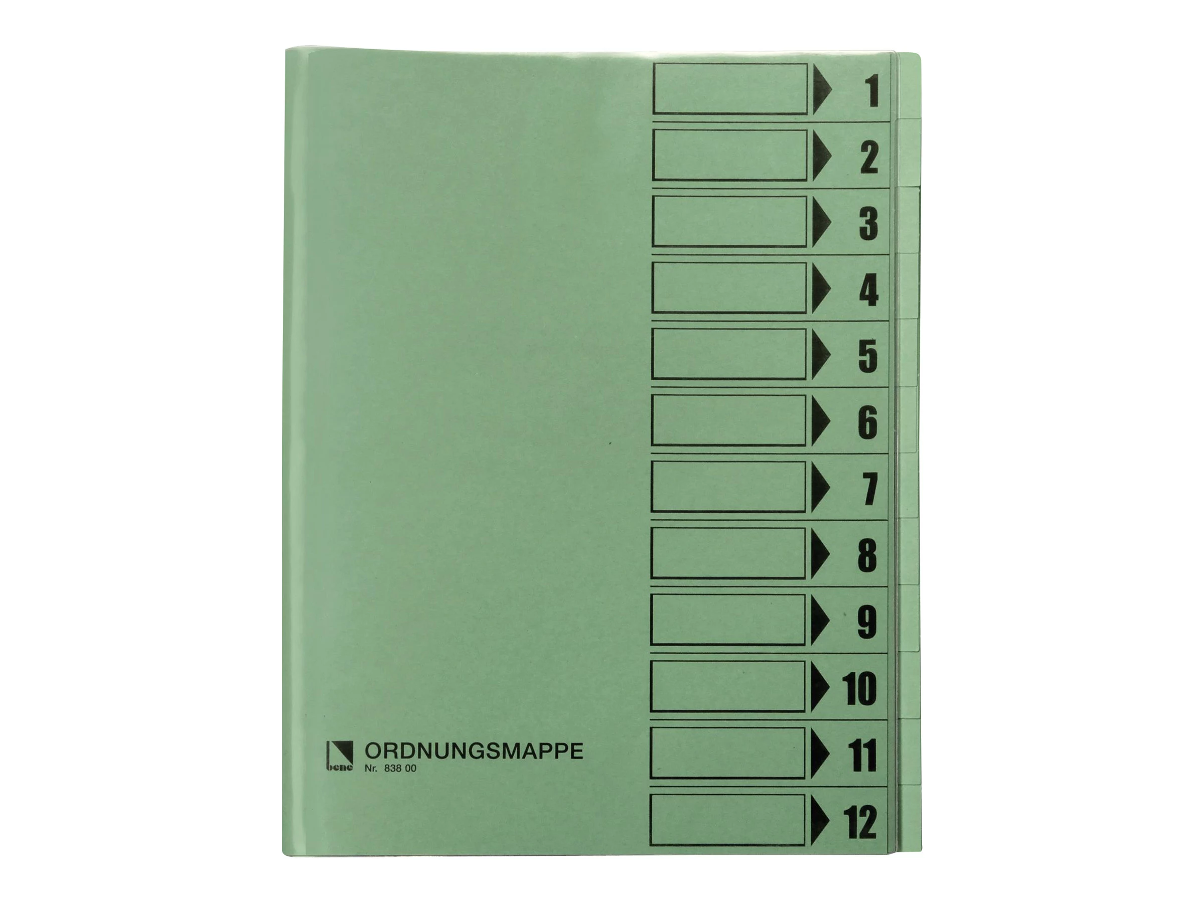Bene Organizer Folder 12 Compartments Green