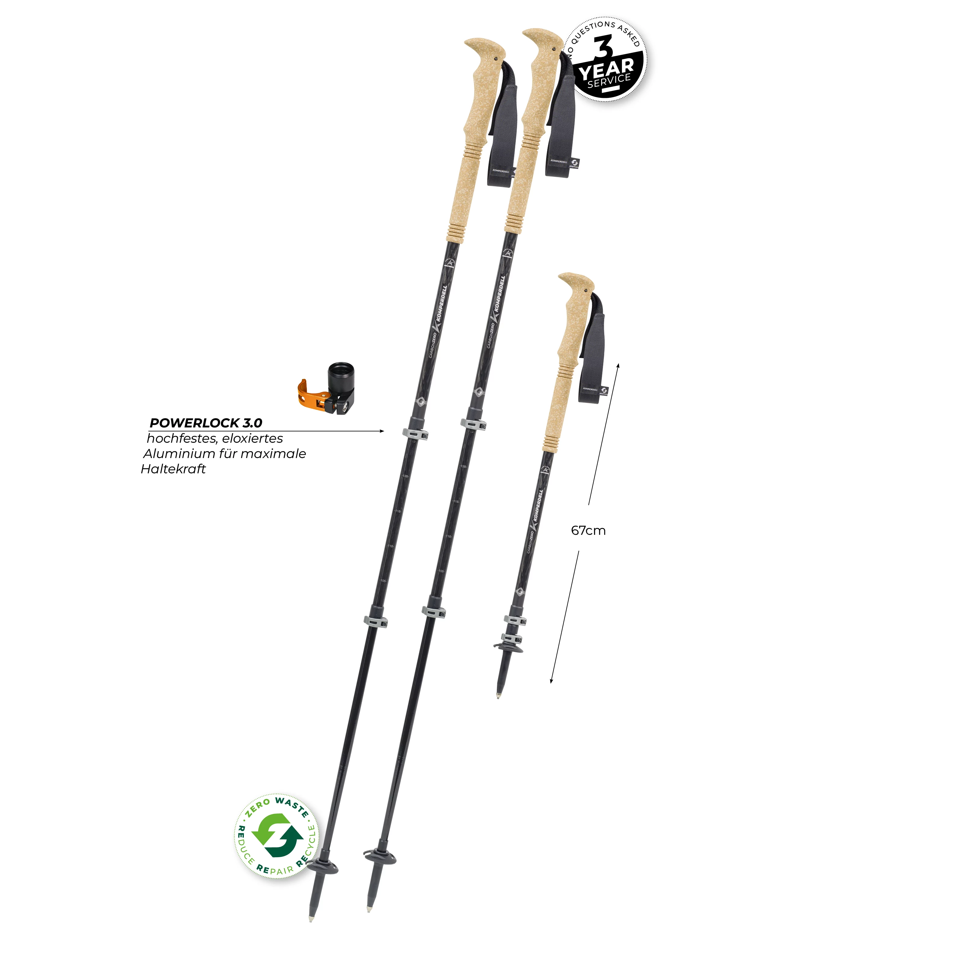 Komperdell Carbon Ultra Zero teleskopiskās trekinga