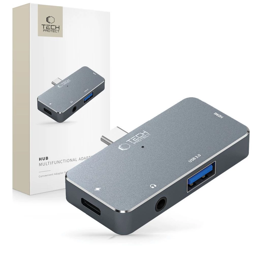 TECH-PROTECT V6-HUB Adapter 4in1 Grey