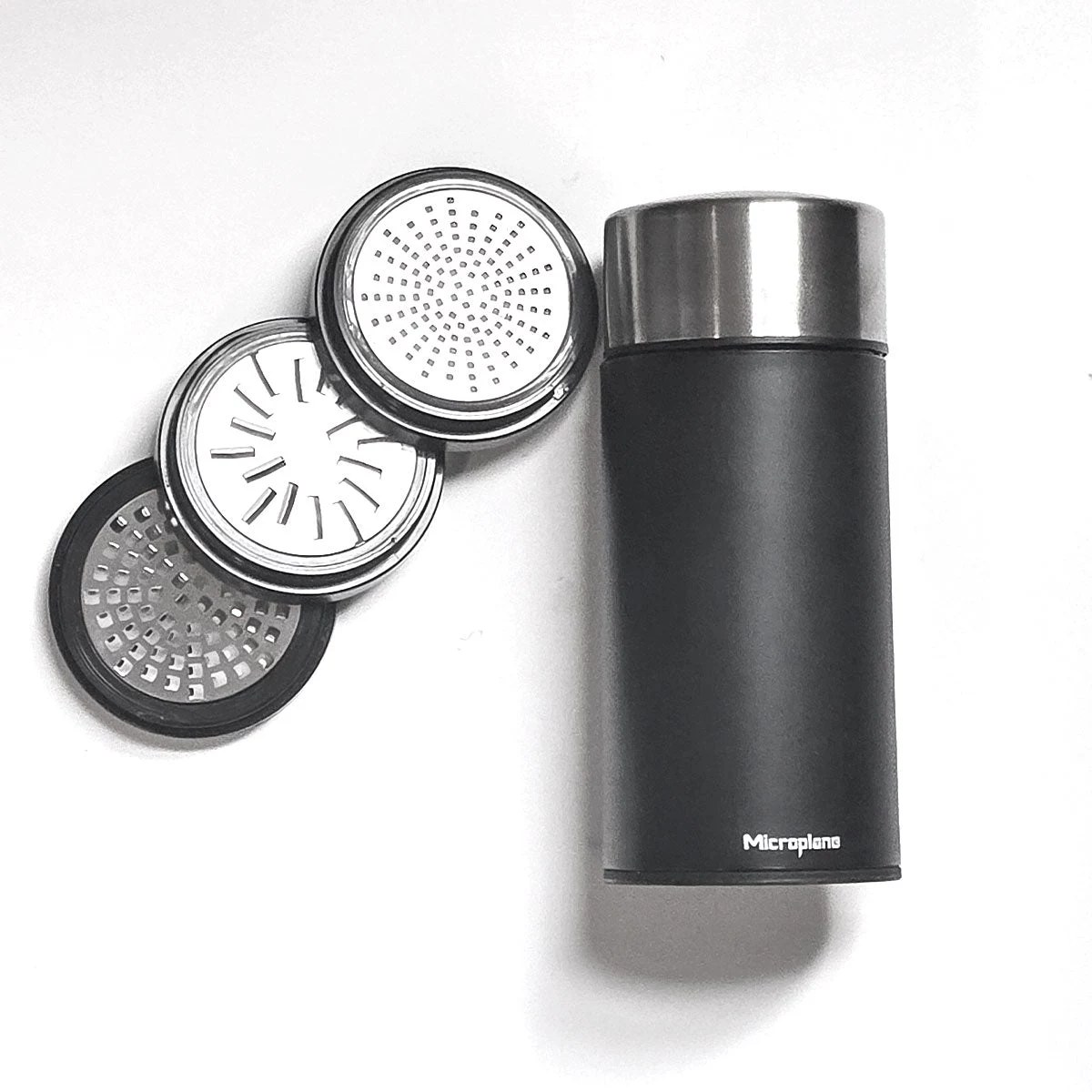 Microplane Universal Mill - Melns/Caurspīdīgs Rotācijas