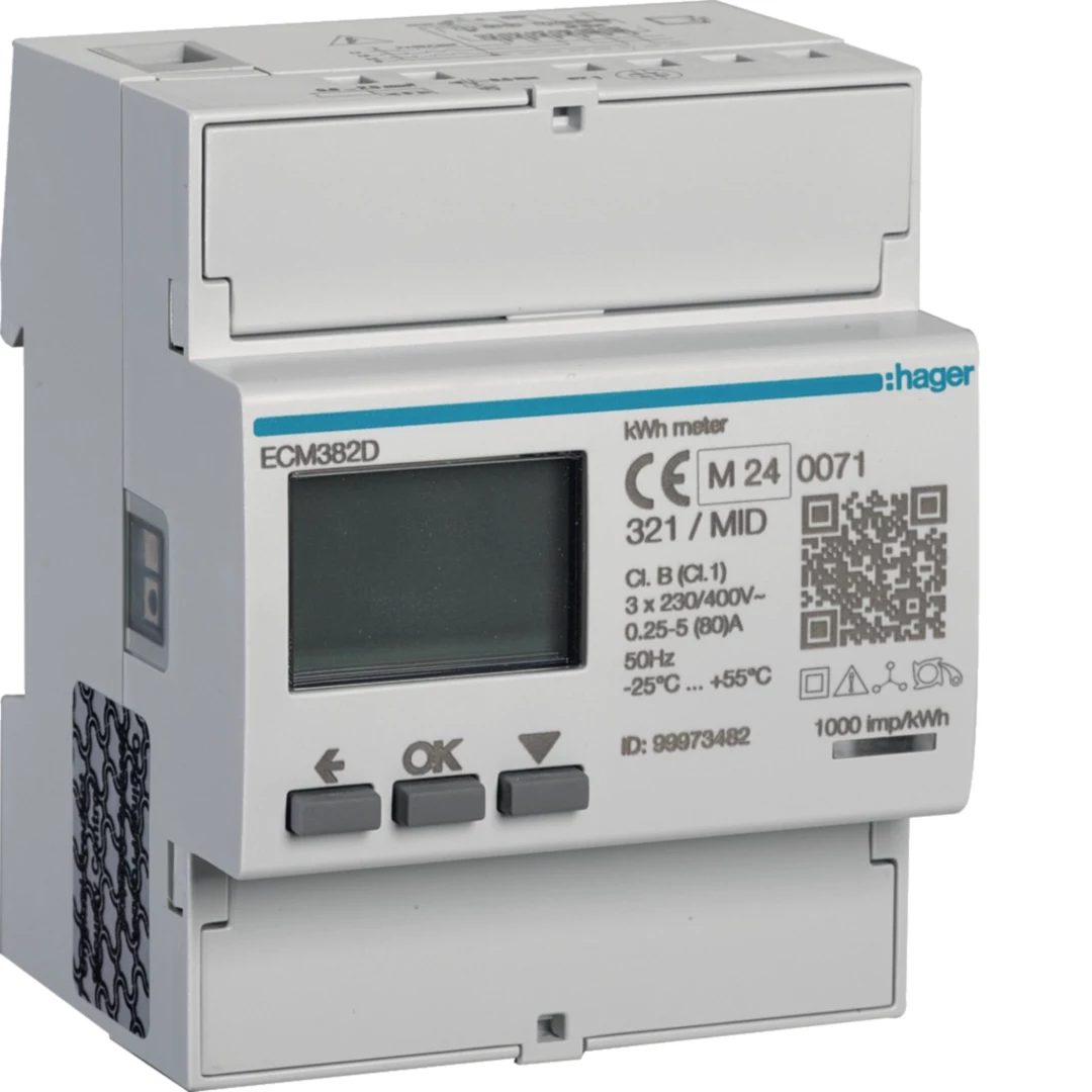 Hager ECM382D 3-Phase Energy Meter Direct