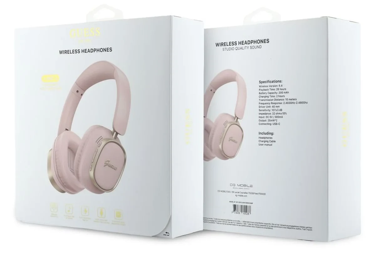 Guess Bluetooth Over-Ear Headphones ENCRectangle Metal