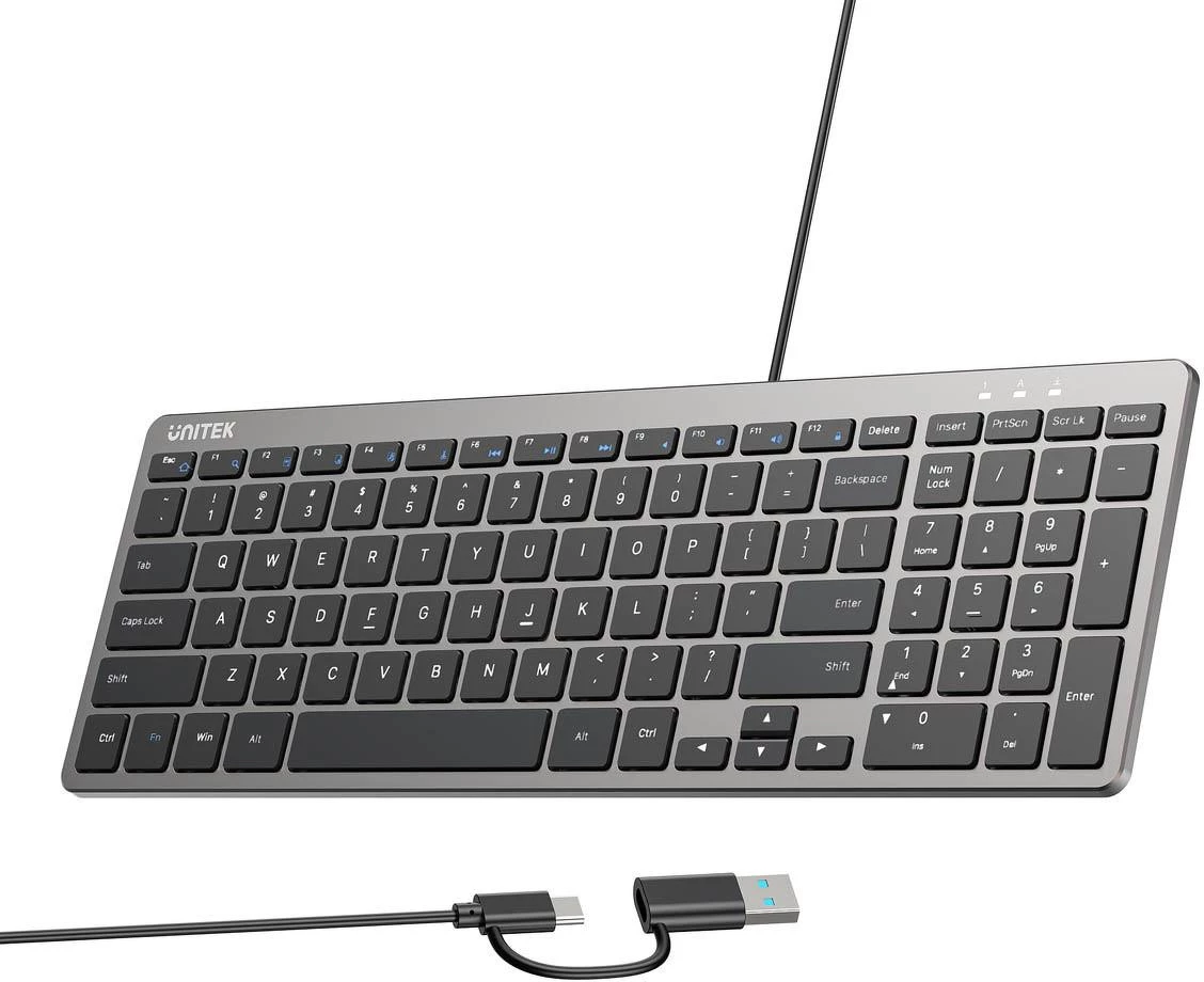 UNITEK SlimTap Lightweight Wired Office Keyboard