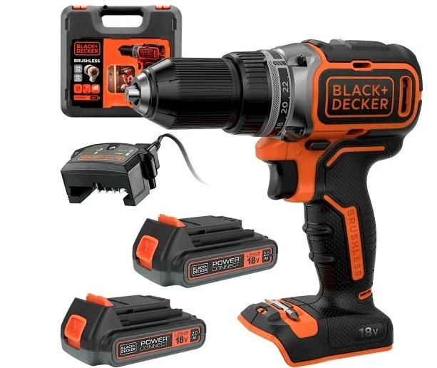 BLACK+DECKER 18V Bezvadu Bezsuku Urbjskrūvgriezis 52Nm