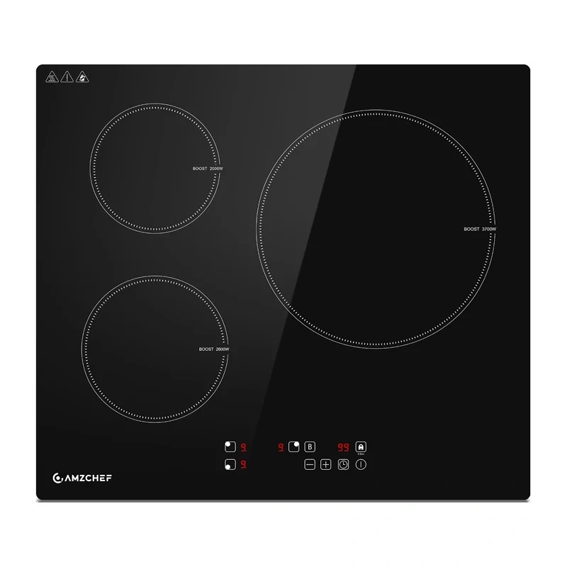 AMZCHEF CE-T-74IB3xyzf-CS 3-Zone Induction Cooktop, 7400W