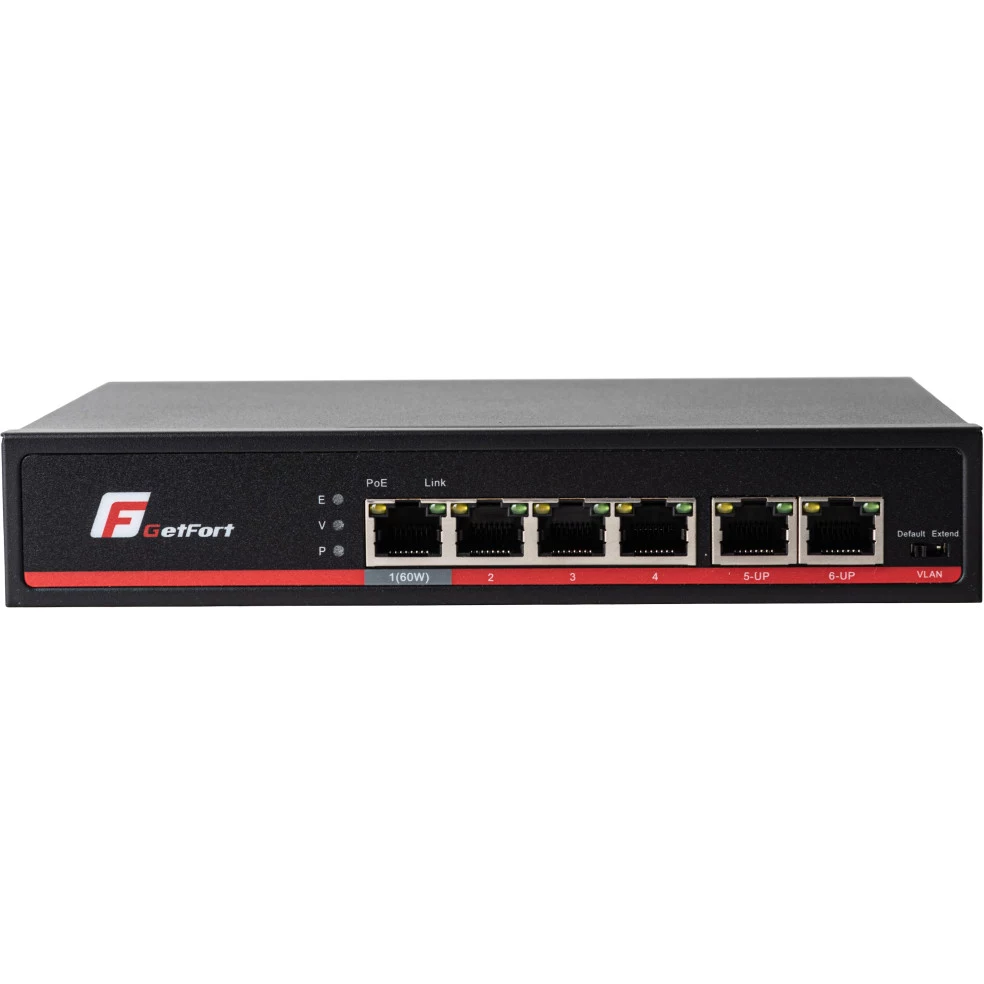 GETFORT GF-106-4PG-65 6-Port Gigabit PoE Switch