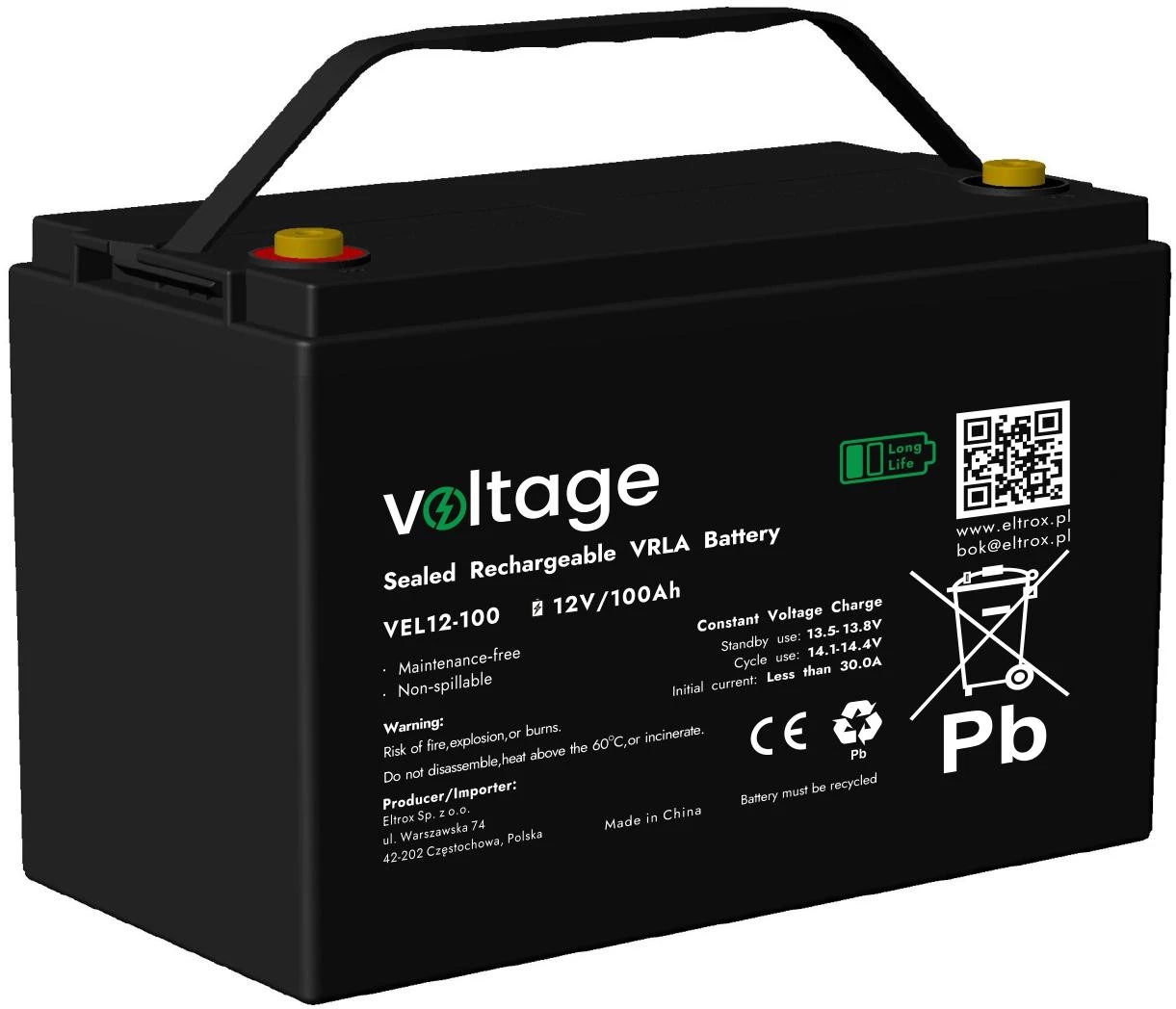 VOLTAGE AGM Long Life Battery 12V