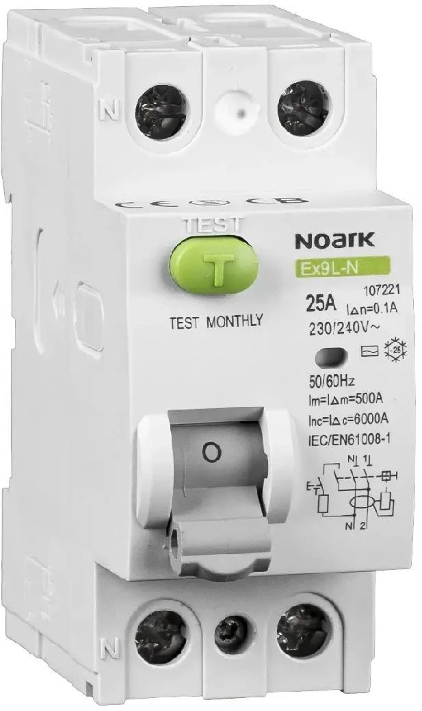 NOARK Ex9L-N 2P 25A 30mA RCCB