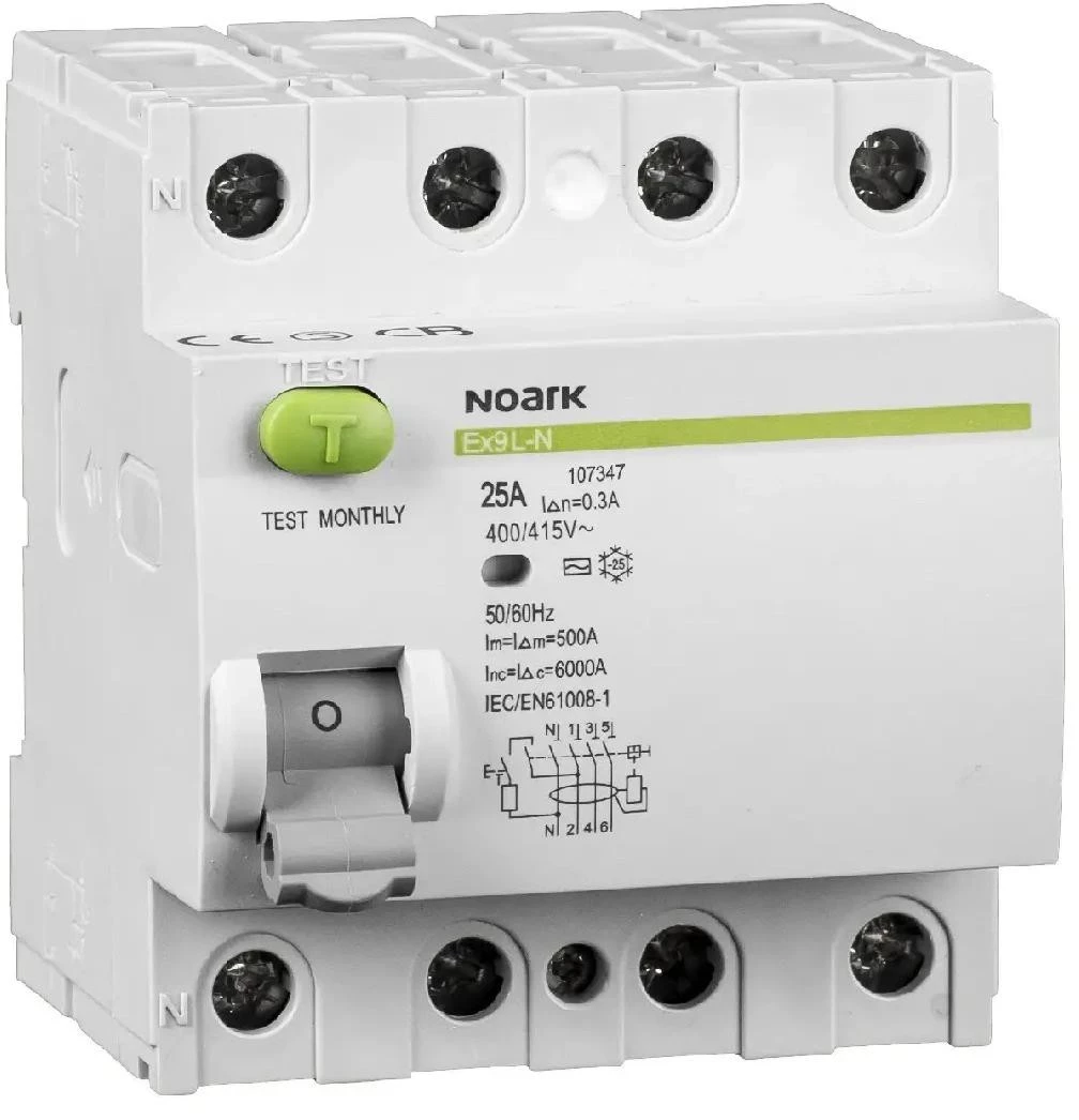 NOARK Ex9L-N 4P 25A 30mA RCCB