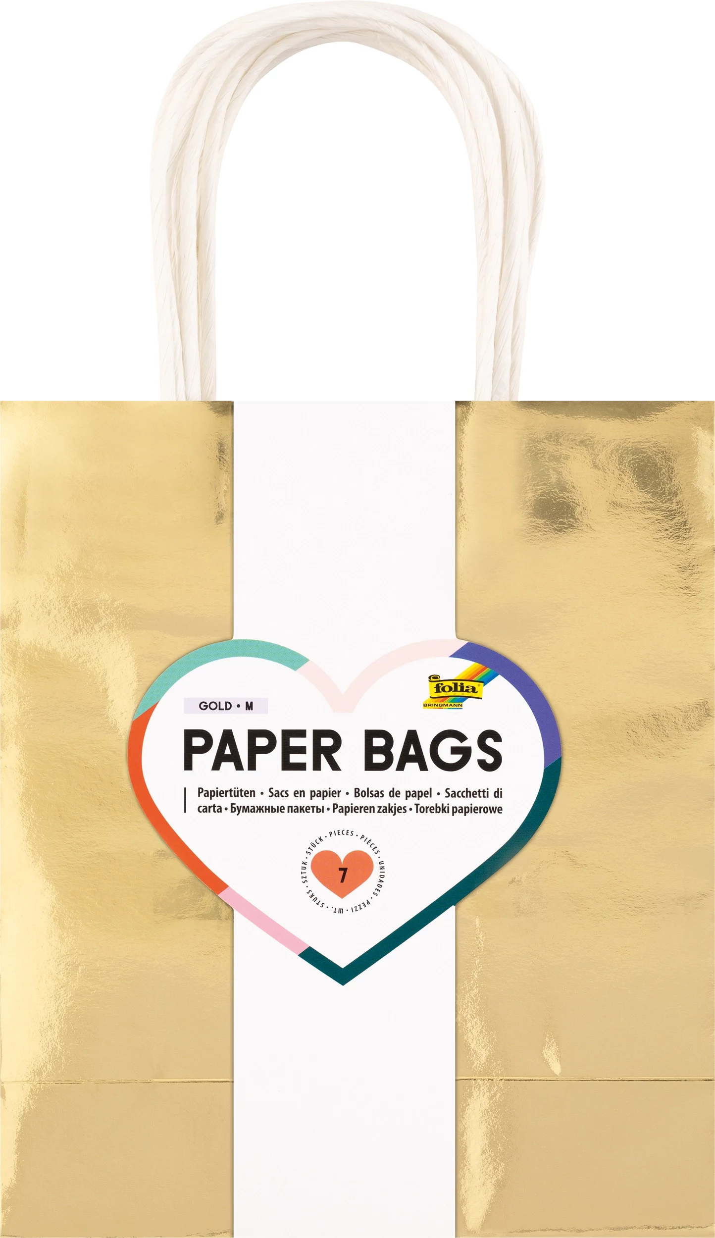 Folia papīra maisiņi Gold M Glossy