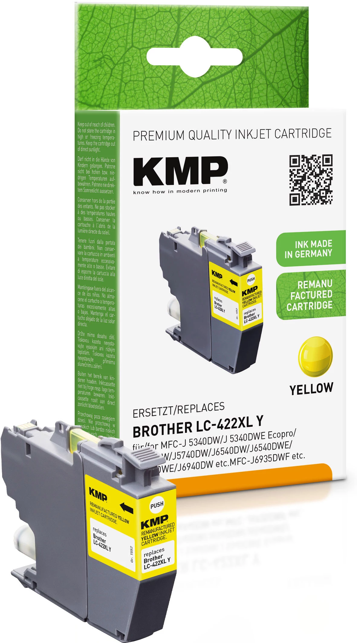 KMP Remanufactured Yellow Ink Cartridge Brother