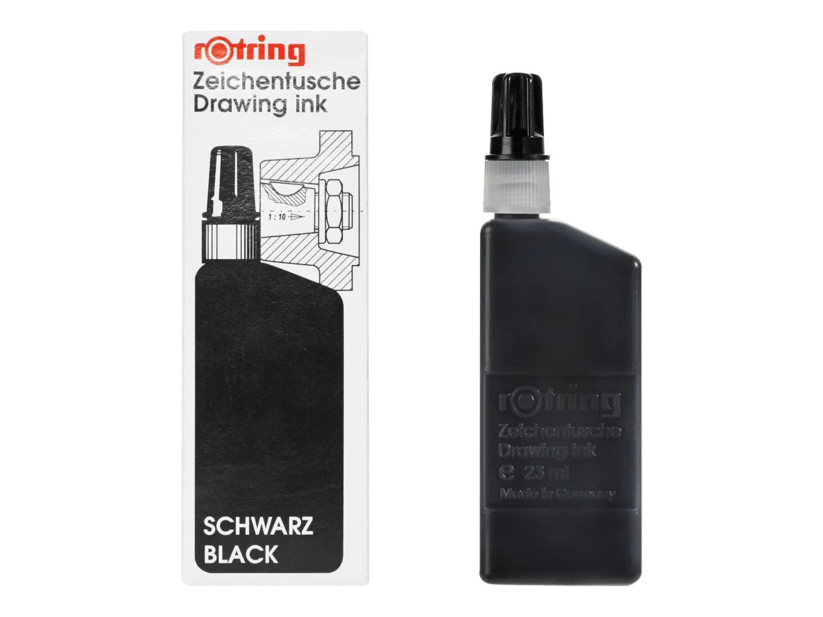 ROtring Isograph melnā pigmenta tinte 23