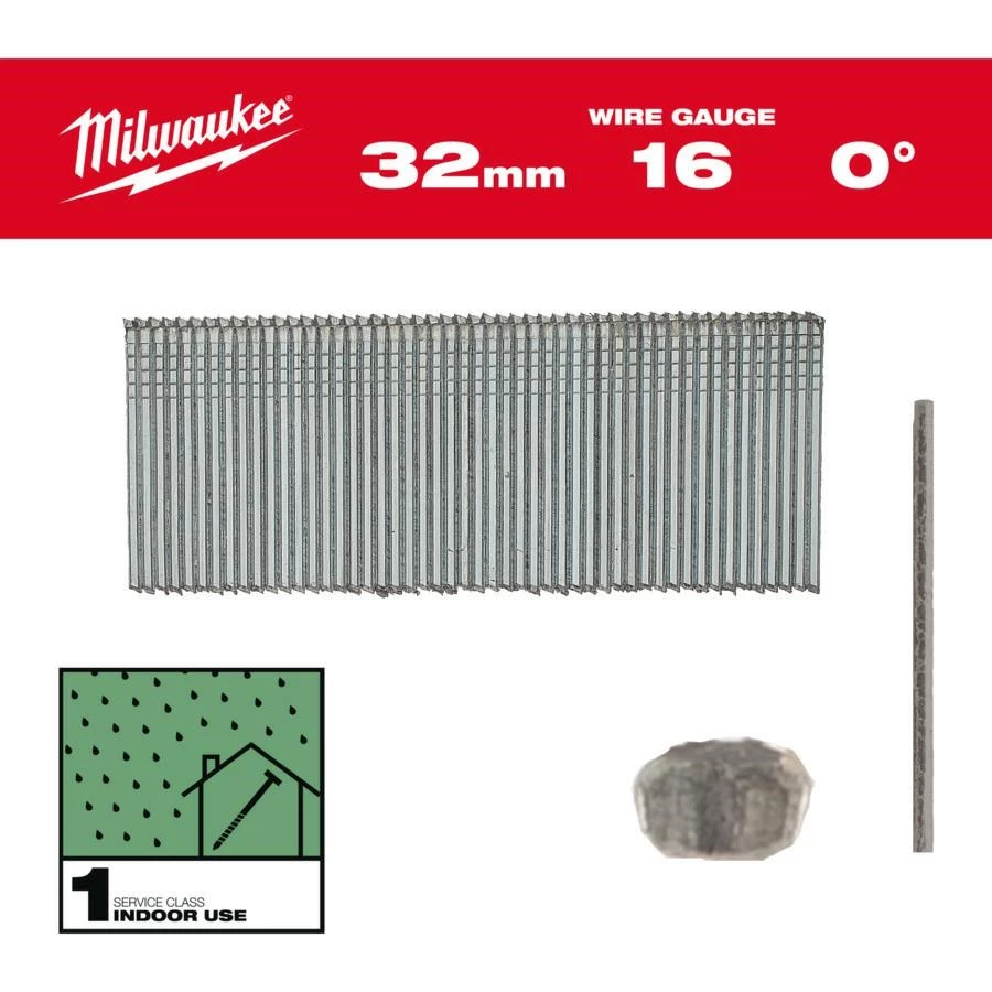 Milwaukee 16 Gauge 25 mm taisnas
