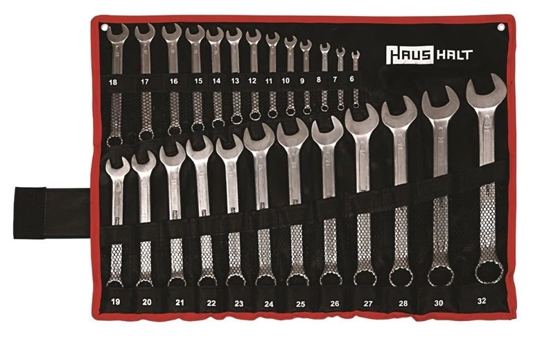 Kombinēto uzgriežņu atslēgu komplekts sadzīvei 25