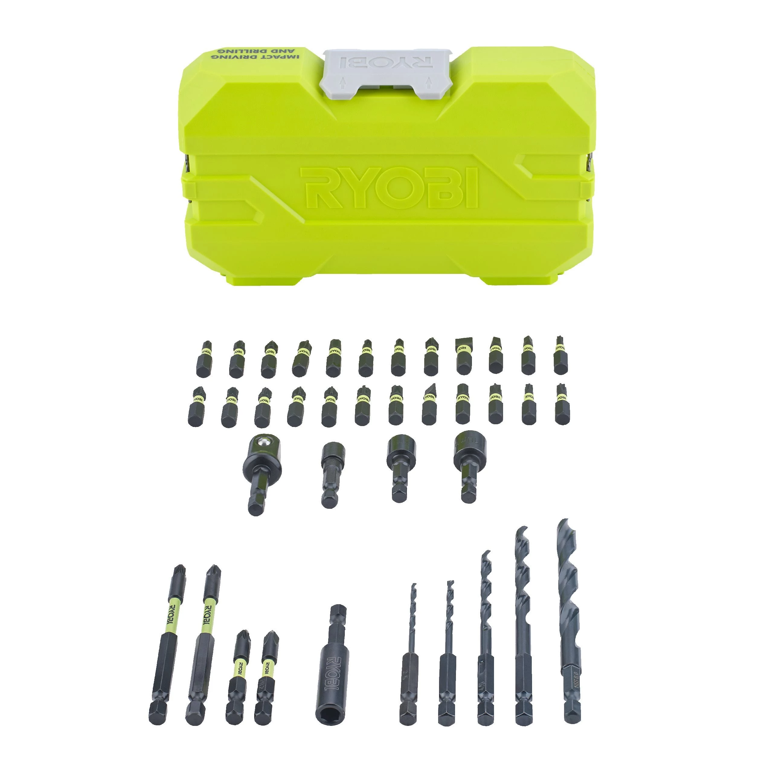 RYOBI 38 daļu urbšanas un skrūvēšanas