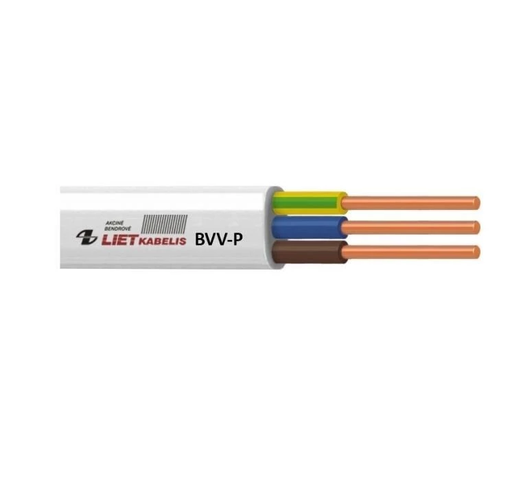 BVV-P 2x2,5 mm² balts PVC
