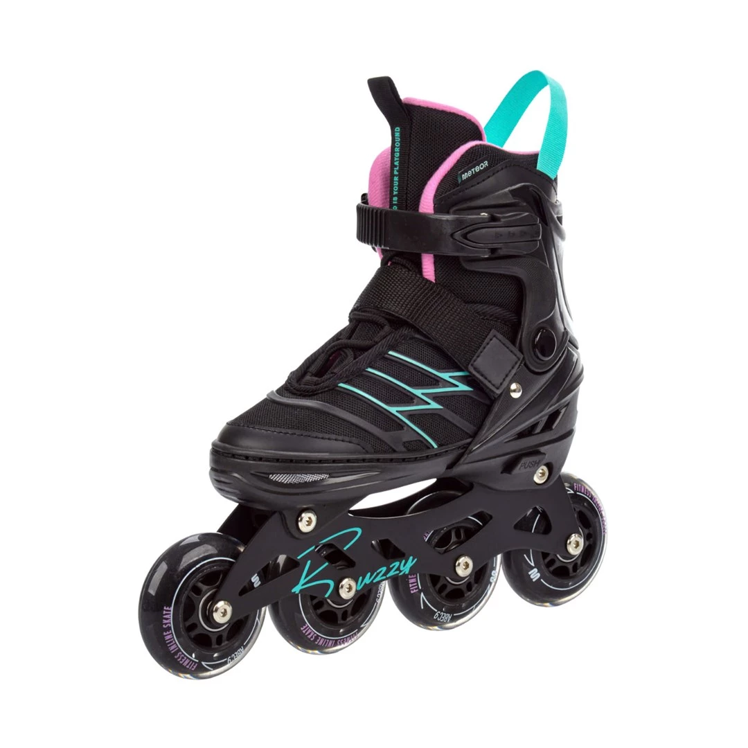 Meteor Buzzy regulējamās skrituļslidas Black-Pink-Mint EU