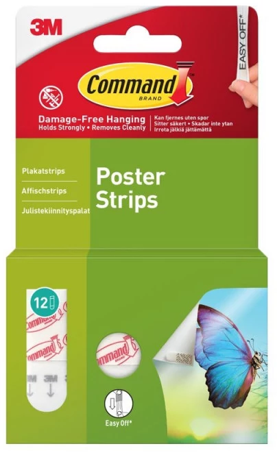 3M Command plakātu līmlentes, 12 gab