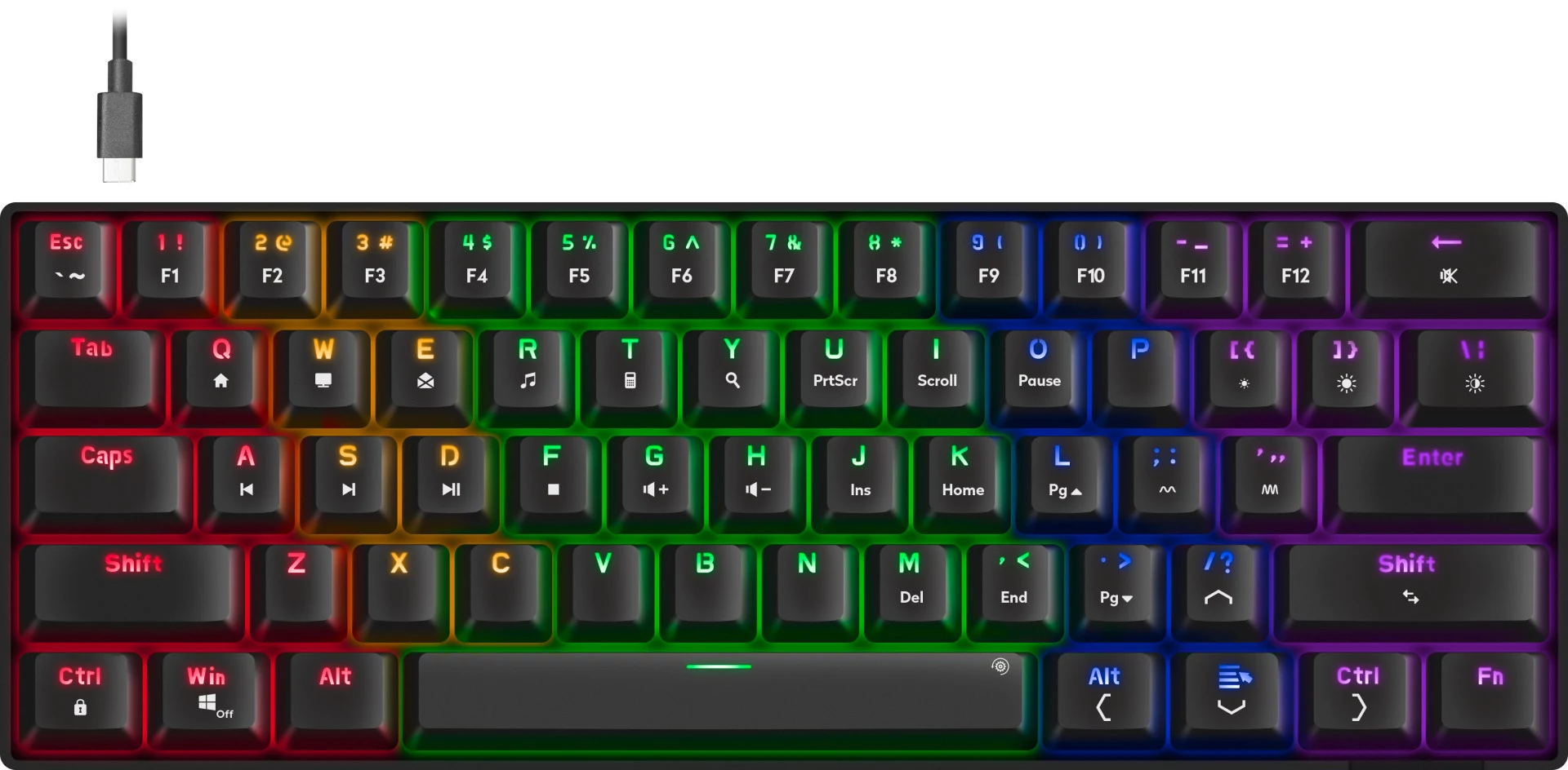Speedlink Atmos RGB Rainbow tastatūra, US