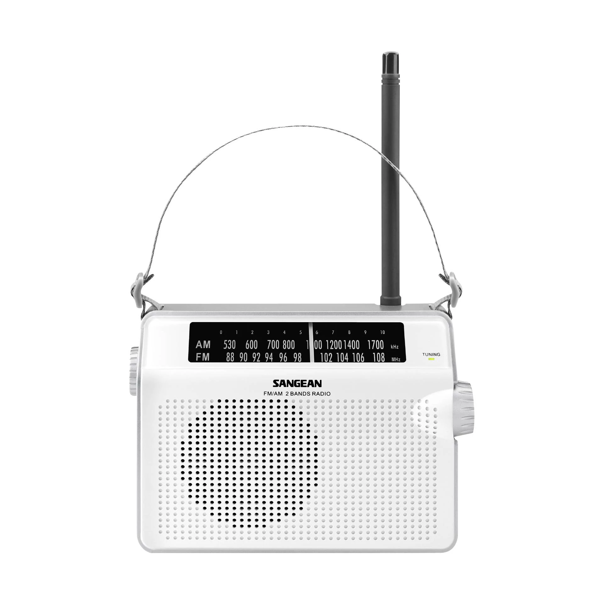 Sangean PR-D6 baltais pārnēsājamais AM/FM radio