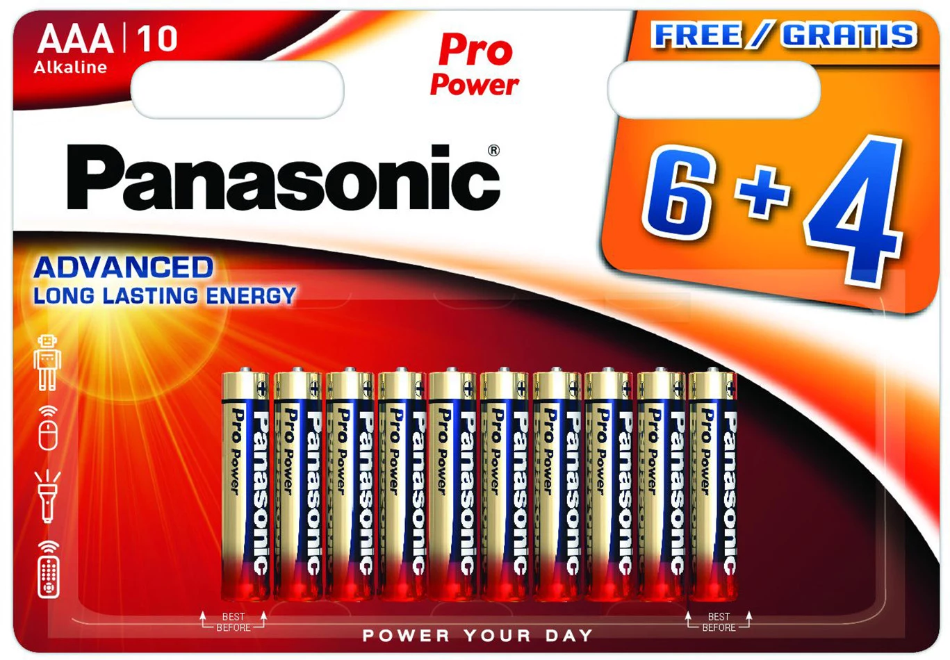 Panasonic Pro Power LR03 baterijas, 6+4