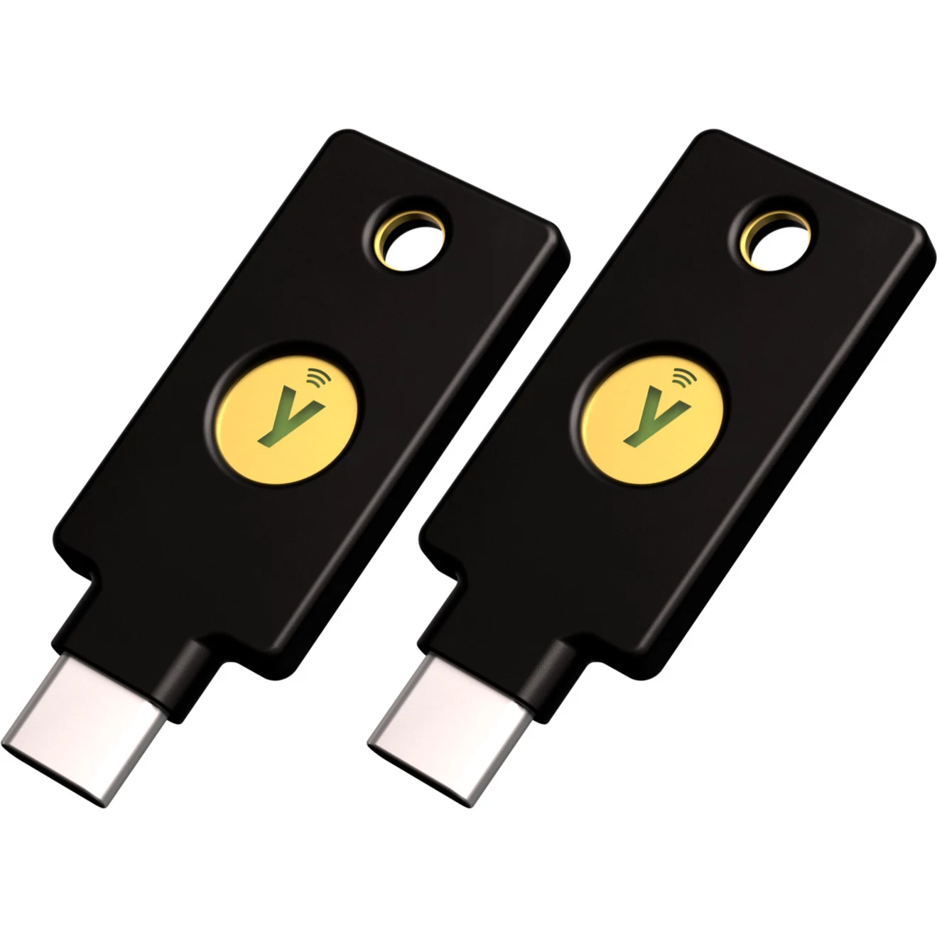 YubiKey 5C NFC drošības atslēga (melnā/zelta