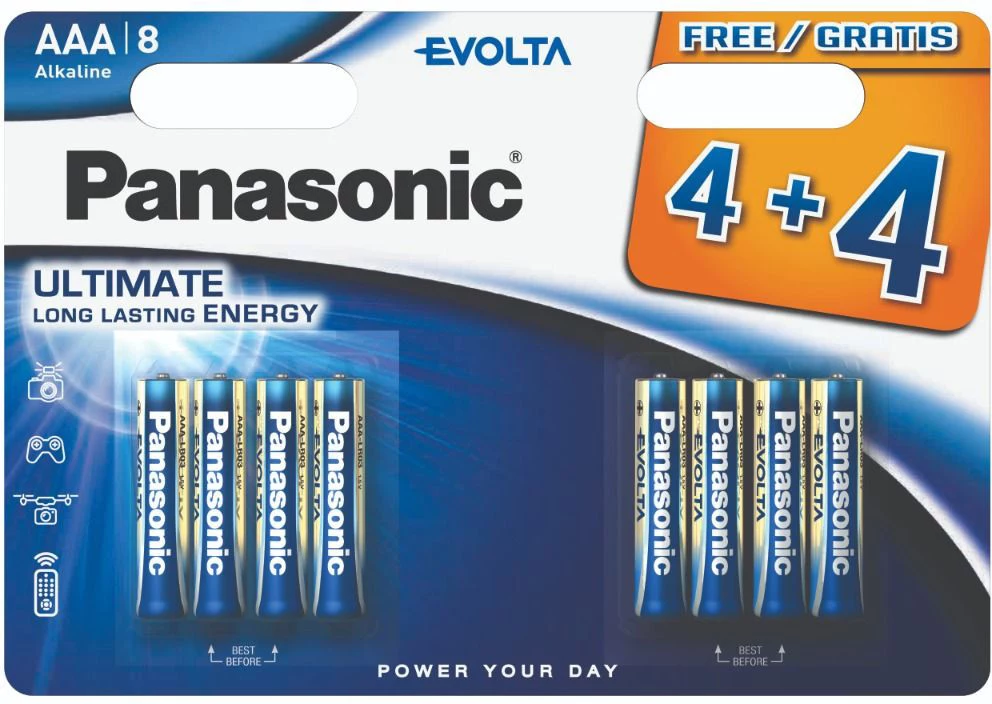 Panasonic Evolta baterija LR03EGE/8B (4+4 gab