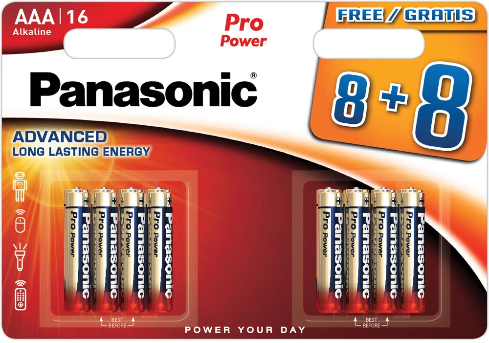 Panasonic Batteries LR03PPG/16BW 8+8 AAA sārma