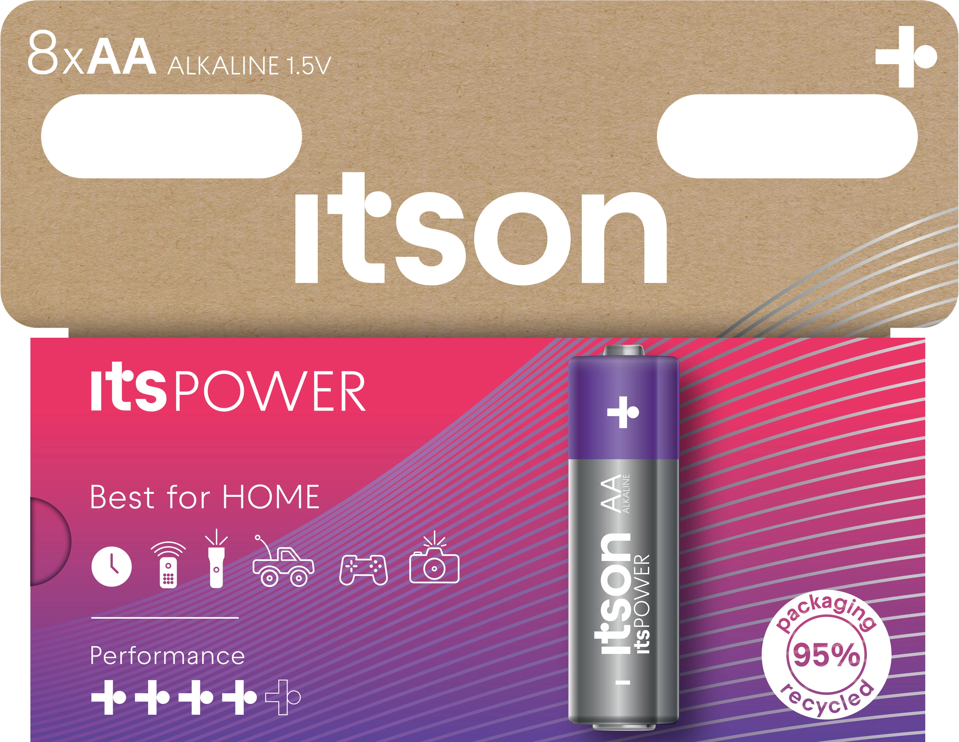 ITSON LR6IPO/8HH AA sārma baterijas, 8