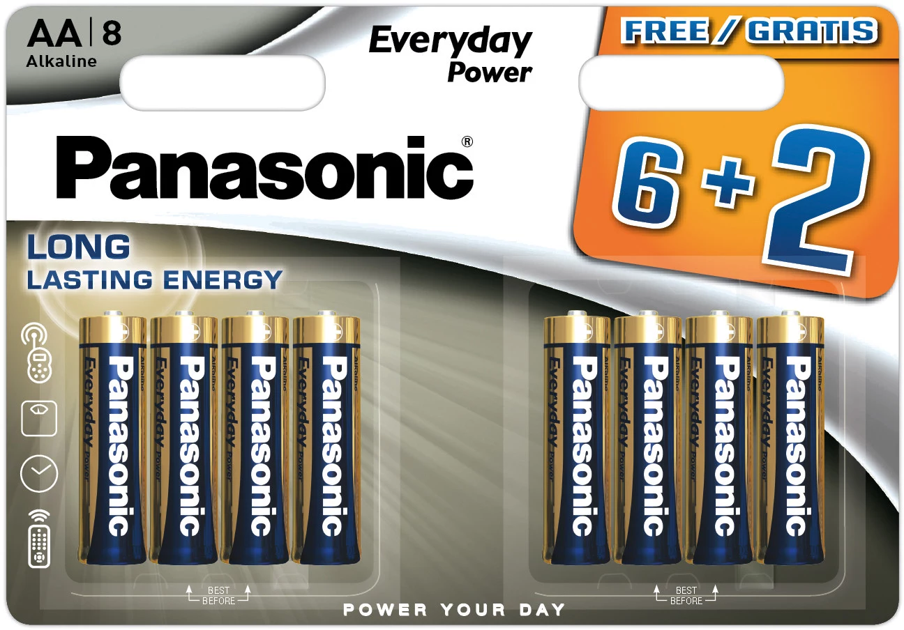 Panasonic Everyday Power sārma AA baterijas