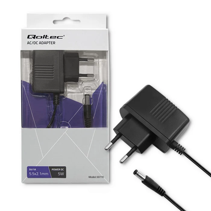 Qoltec 5W sienas barošanas bloks 5V/1A