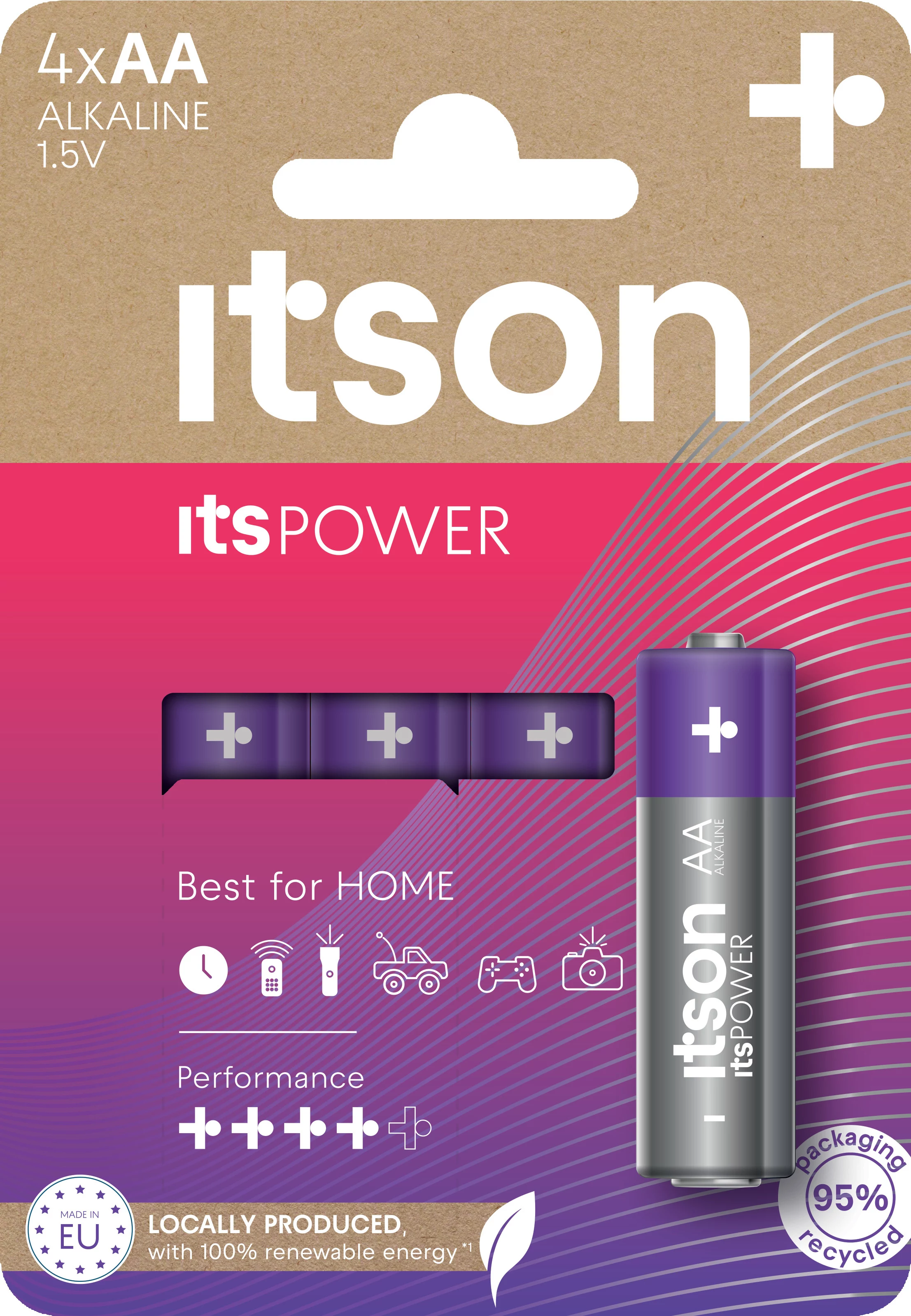 ITSON LR6IPO/4CP sārma AA baterijas, 4