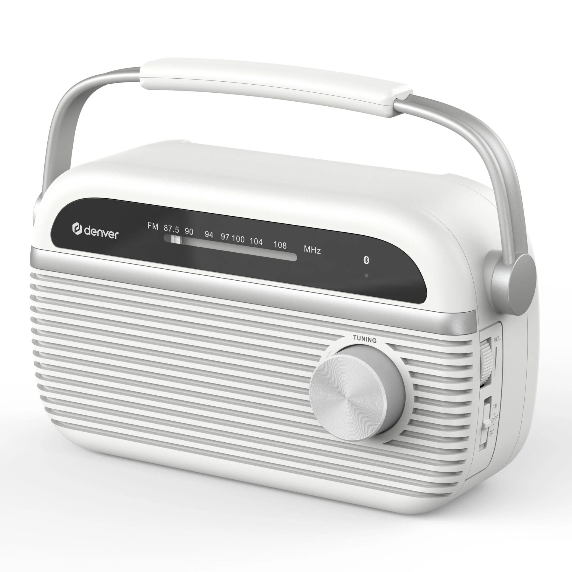 Denver TRB-67W DAB+ FM modinātājradio balts