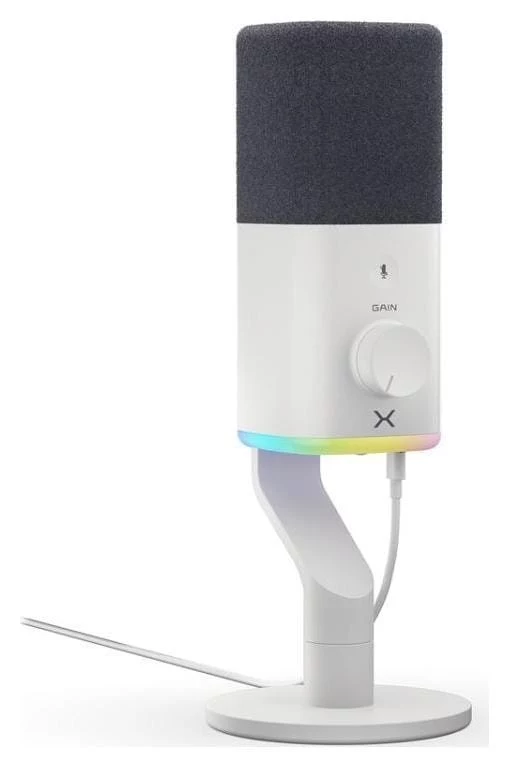Krux Qube XLR/USB kondensatora mikrofons balts