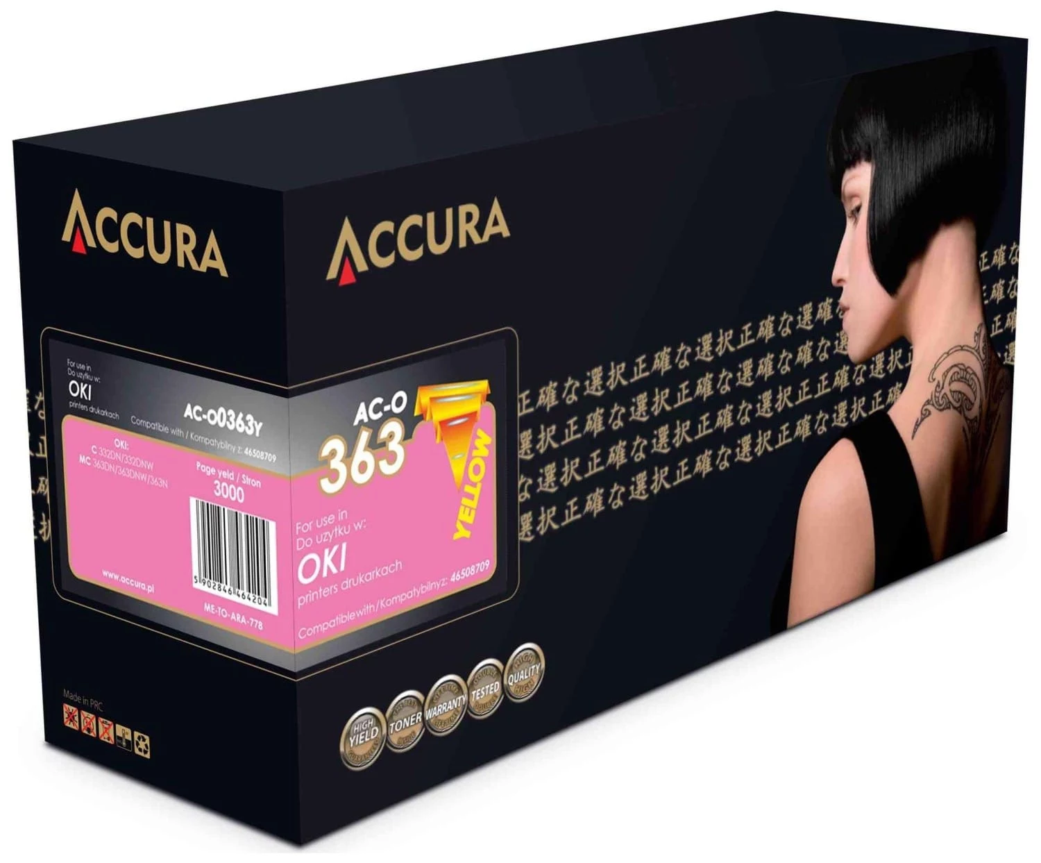 Accura OKI 46508709 saderīga melna tonera