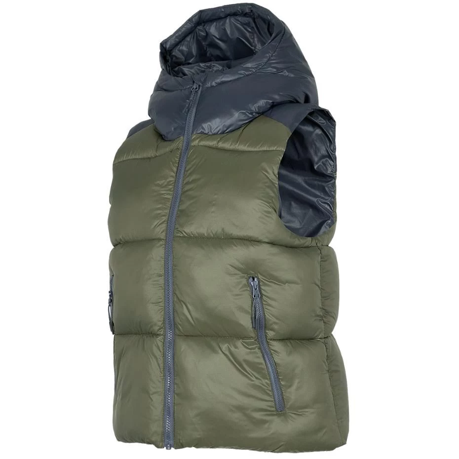 4F sieviešu haki stepēta pūka veste