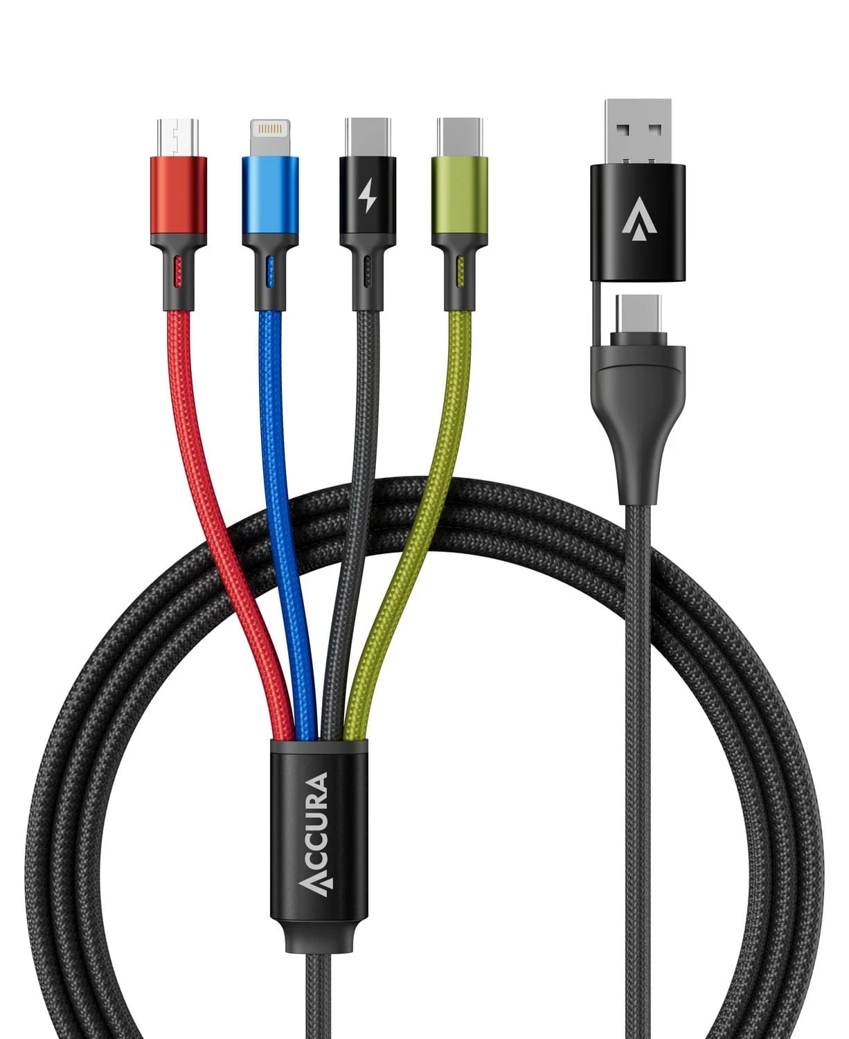 Accura 8-in-1 daudzfunkciju lādēšanas kabelis USB-A/USB-C