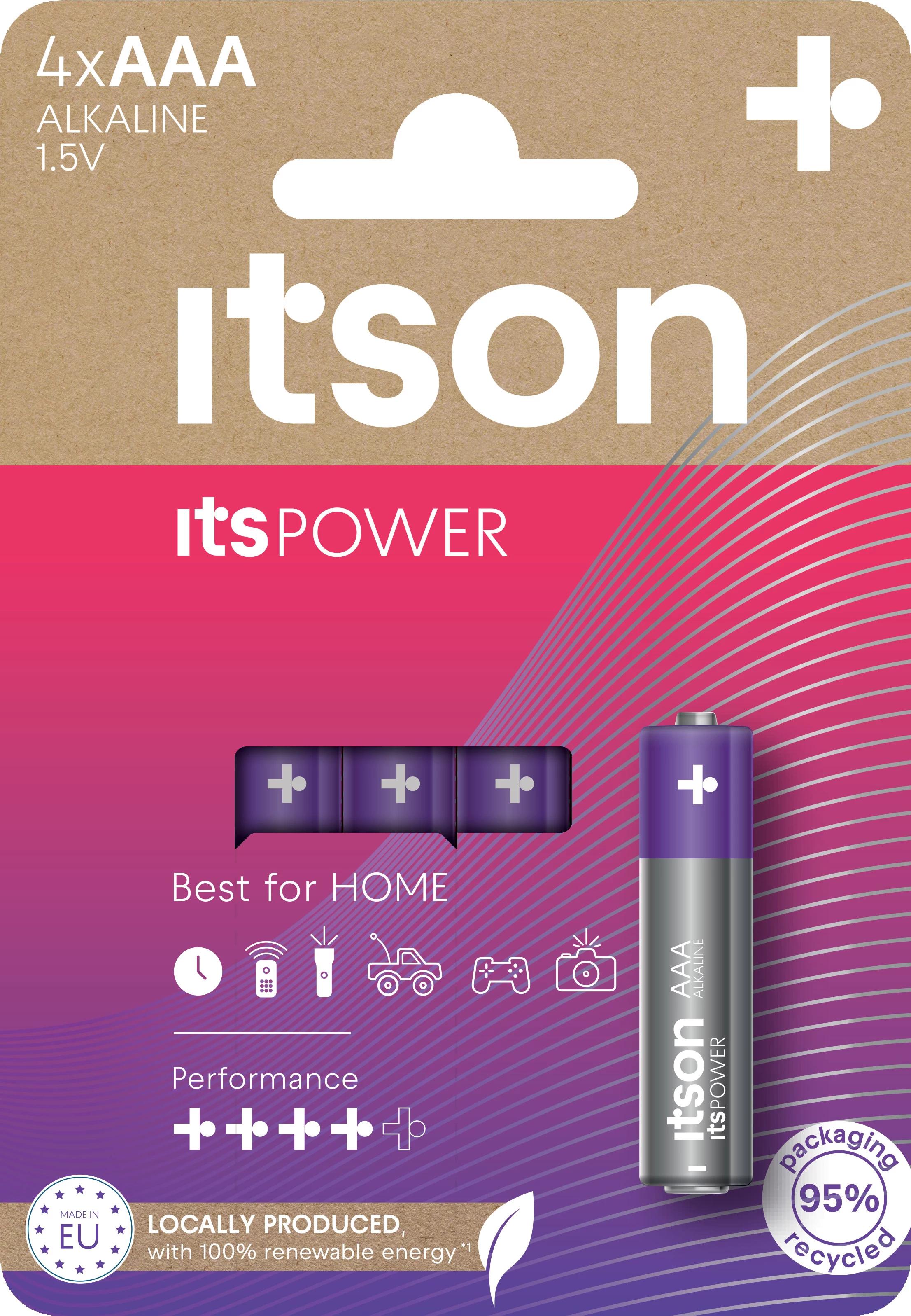 ITSON LR03IPO/4CP sārmainās AAA baterijas, 1