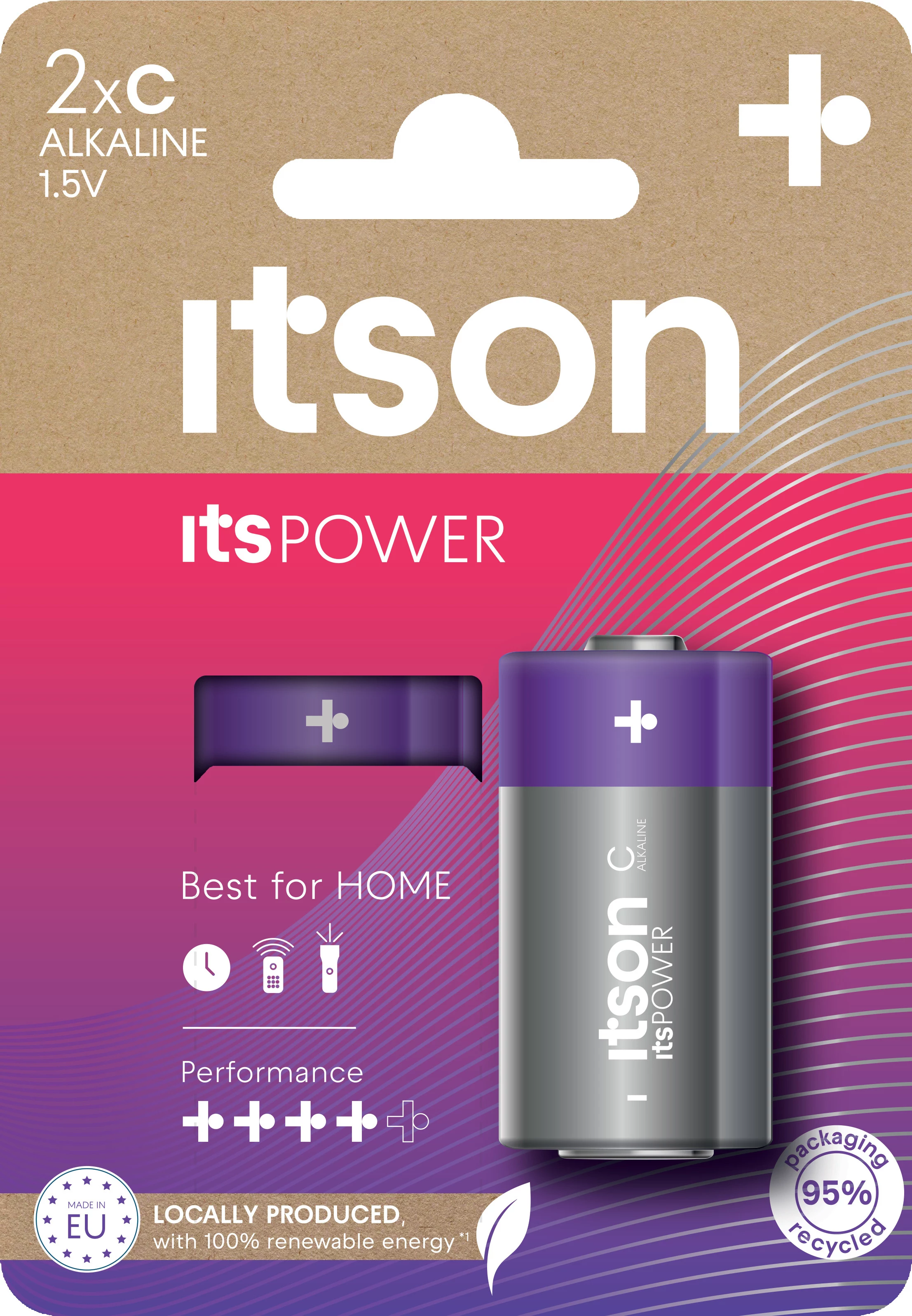 ITSON LR14IPO/2CP sārma C baterijas (2