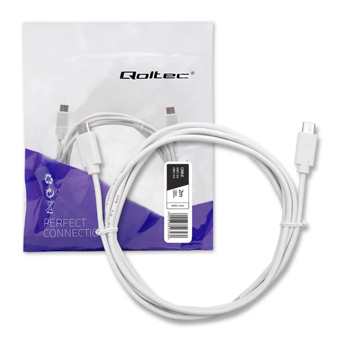 Qoltec USB 2.0 Type-C vīriešu–vīriešu