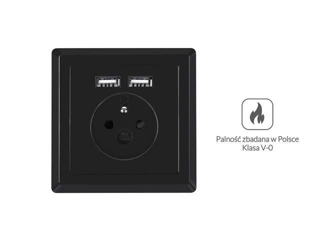 LANBERG AC-WS01-USB2-E-B iegremdējamā franču ligzda ar